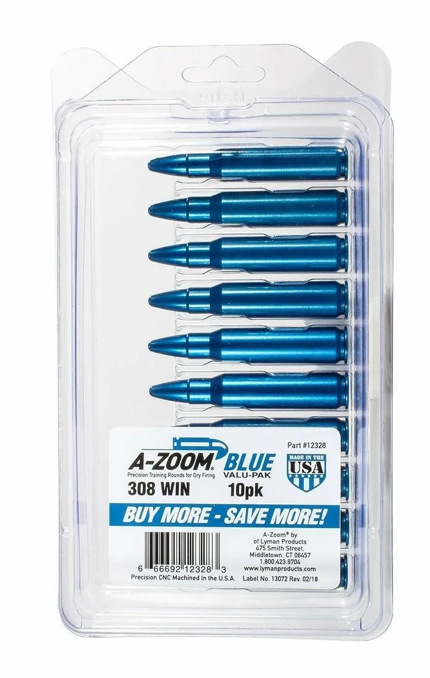 Pachmayr A-Zoom Precision Metal Snap Caps – 9mm Luger – 10 Pack – Blue (15316)