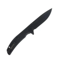 Bear & Son 4 1/2" Black Zytel Sideliner Black Blade Knife w/ Flipper