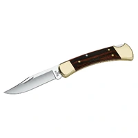 Buck Knives 110 Folding Hunter Knife 3-3/4" 420HC Clip Point Blade Ebony Handle
