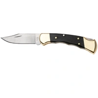 Buck 112 Ranger Finger Grooved Folding Knife 3" 420HC Ebony Handle