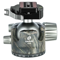 Leofoto LH-55LR 55mm Low Profile Ball Head with LR-70 Quick Release Lever Clamp and QP-70N Plate - Camouflage
