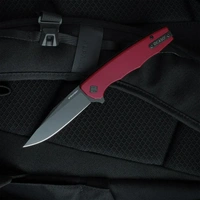 Ocaso Strategy Red Aluminium + Black Folding Blade Knife