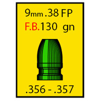 Spartan 9mm/.38 130 gr Flat Point 500 Pack