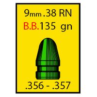 Spartan 9mm/.38 135 gr Round Nose 500 Pack