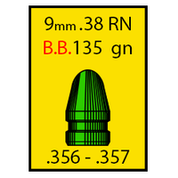 Spartan 9mm/.38 135 gr Round Nose 500 Pack