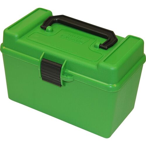 MTM Rifle Deluxe Ammo Box - XL - 50 Round - Green